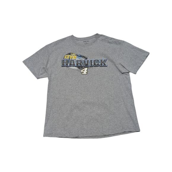 Kevin Harvick Nascar Racing Tee Shirt Gray Mens X-Large 4 Ford Mustang Busch Top - Picture 1 of 5